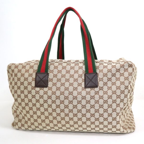 2000088256500113 2 Gucci GG Canvas Boston Bag Beige Brown