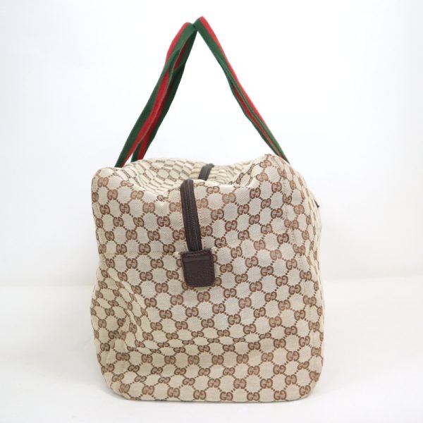 2000088256500113 3 Gucci GG Canvas Boston Bag Beige Brown