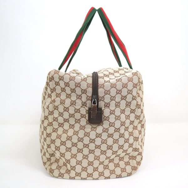 2000088256500113 4 Gucci GG Canvas Boston Bag Beige Brown