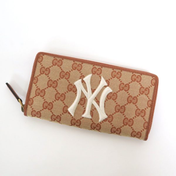 2000090255000101 1 Gucci NY Yankees Long Wallet Brown