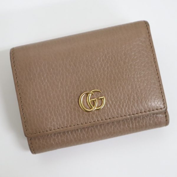 2000090256100052 1 Gucci GG Marmont Trifold Wallet Pink Beige