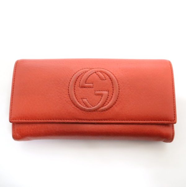 2000090256500086 1 Gucci Soho Interlocking Bifold Long Wallet Red