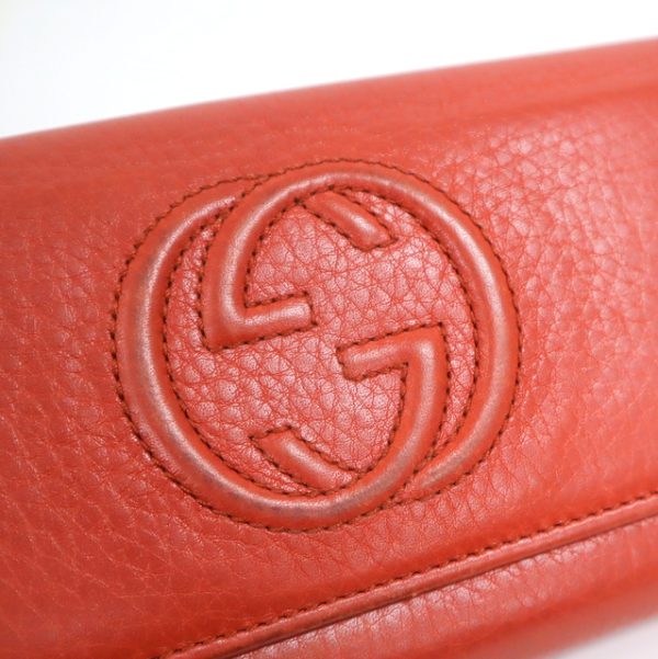 2000090256500086 3 Gucci Soho Interlocking Bifold Long Wallet Red