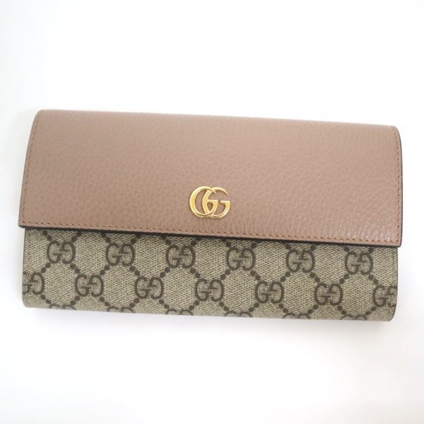 2000090256500090 1 Gucci Continental Bifold Long Wallet Beige