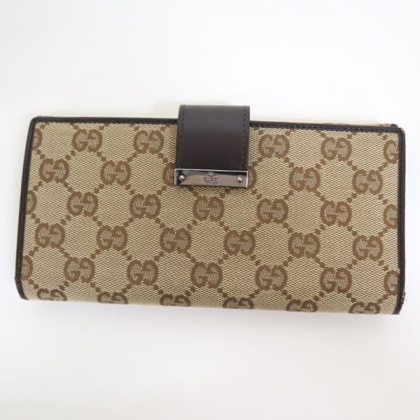 2000090256500099 1 Gucci Trifold Wallet Beige Brown