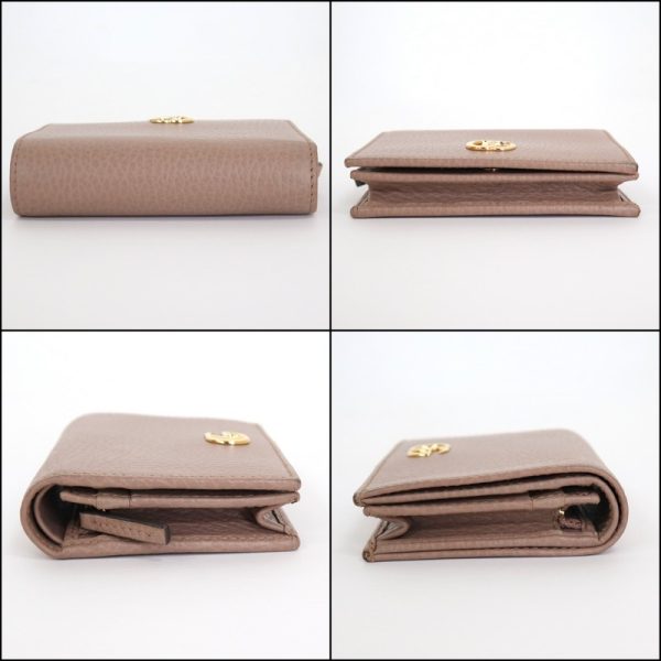 2000090256500122 3 Gucci GG Marmont Bifold Compact Wallet Beige