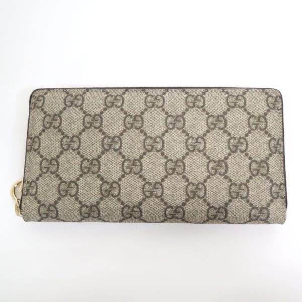 2000090256500150 1 Gucci GG Supreme Round Zipper Long Wallet Beige