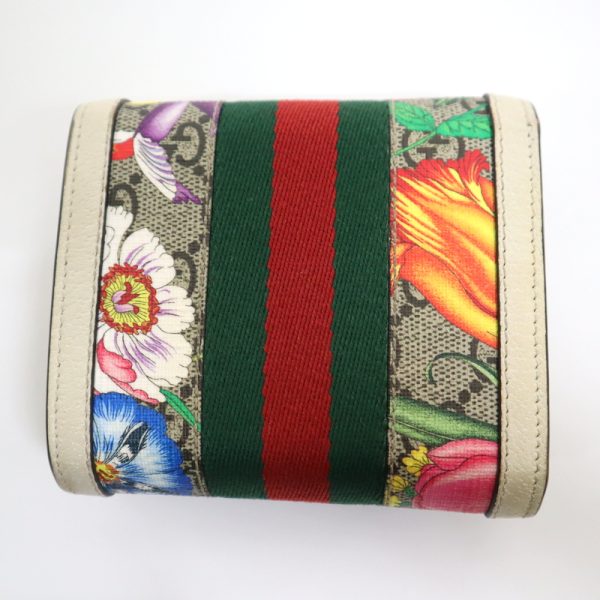 2000090256600075 3 Gucci Ophidia Compact Wallet GG Flora White