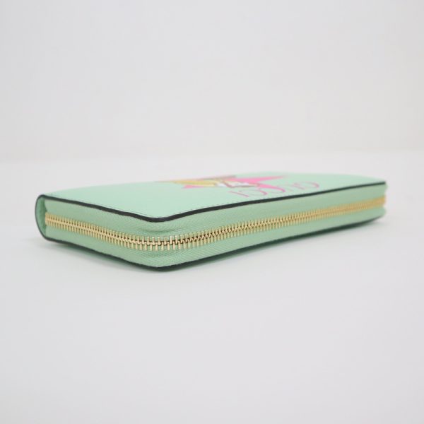 2000090257000017 3 Gucci Round Zipper Long Wallet Bananya Sakuramochi Emerald