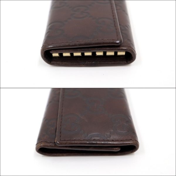 2000091255700004 3 Gucci Guccisima Key Case Brown