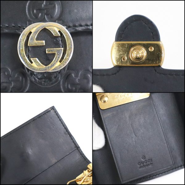 2000091256500018 6 Gucci Guccisima Key Case Black Gold