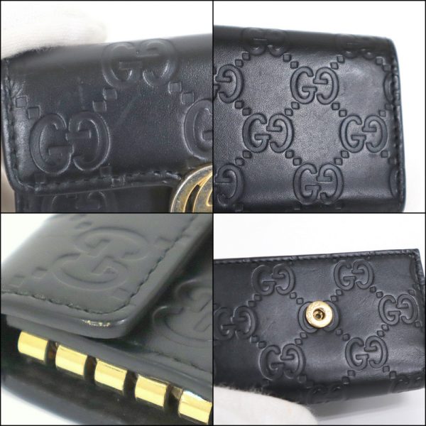 2000091256500018 7 Gucci Guccisima Key Case Black Gold