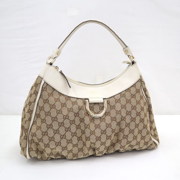 2000097255000097 1 Gucci Semi Shoulder Bag Gg Canvas White Beige