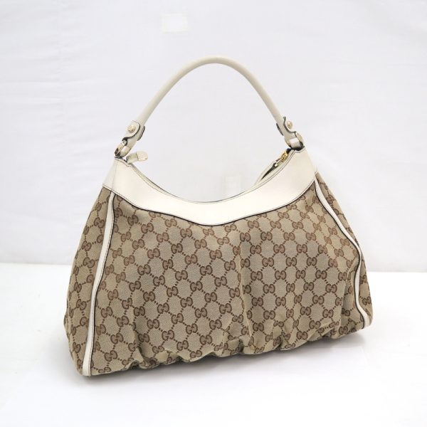 2000097255000097 2 Gucci Semi Shoulder Bag Gg Canvas White Beige