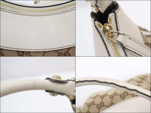 2000097255000097 9 Gucci Semi Shoulder Bag Gg Canvas White Beige