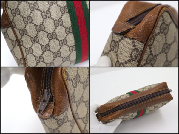 2000097255300100 5 Gucci Gg Plus Sherry Line Canvas Pack Brown Red Green