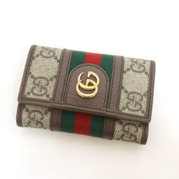 2000097255400284 1 Gucci Offdia Gg Supreme Sherry Line Leather Key Case