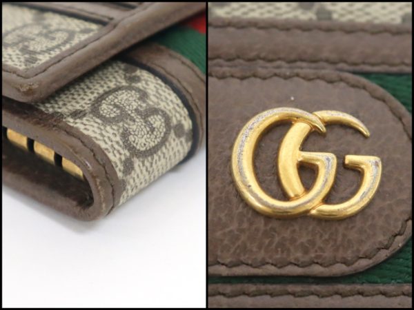 2000097255400284 6 Gucci Offdia Gg Supreme Sherry Line Leather Key Case