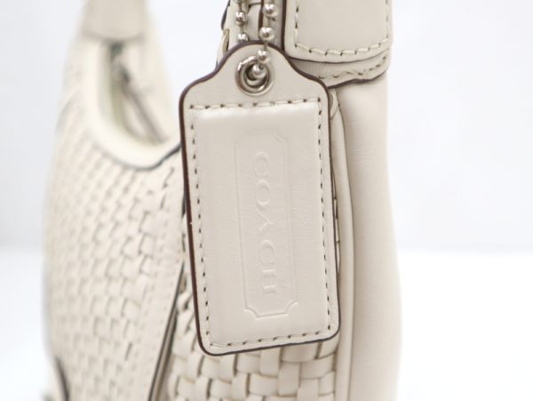 2000099256100062 4 Coach Shoulder Bag White Mesh Leather Line