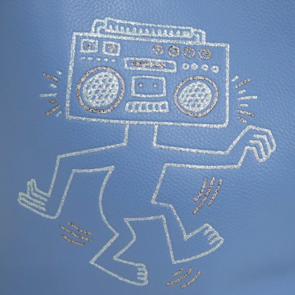 2000099256100140 3 Coach Keith Haring Collaboration Tote Bag Leather Blue