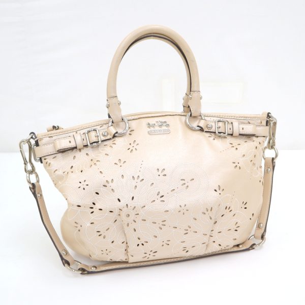 2000099256600012 1 Coach Madison Sophia Satchel Shoulder Bag Beige