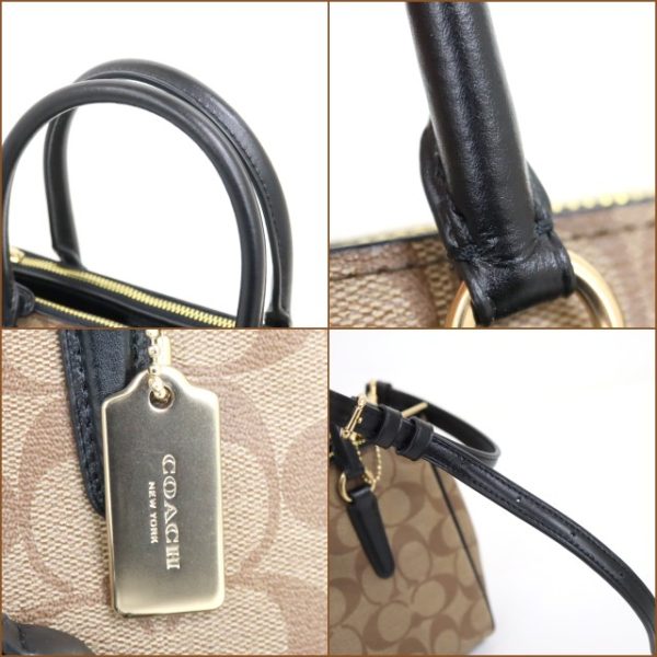 2000100255300051 5 Coach Handbag Signature Beige Black