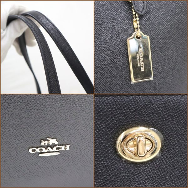 2000100256500025 6 Coach Turnlock Tote Bag Black Leather