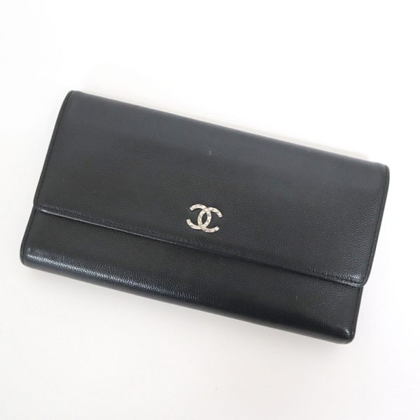 2000114256100061 1 Chanel Seburga Long Wallet Black