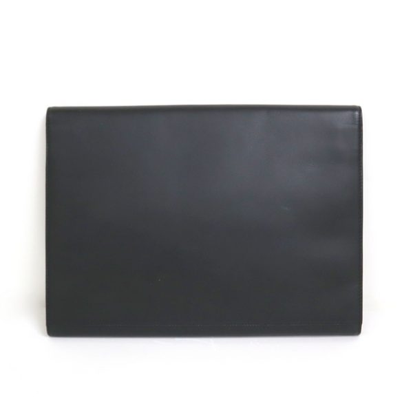 2000136256300004 2 Dunhill Clutch Bag Leather Black Gold