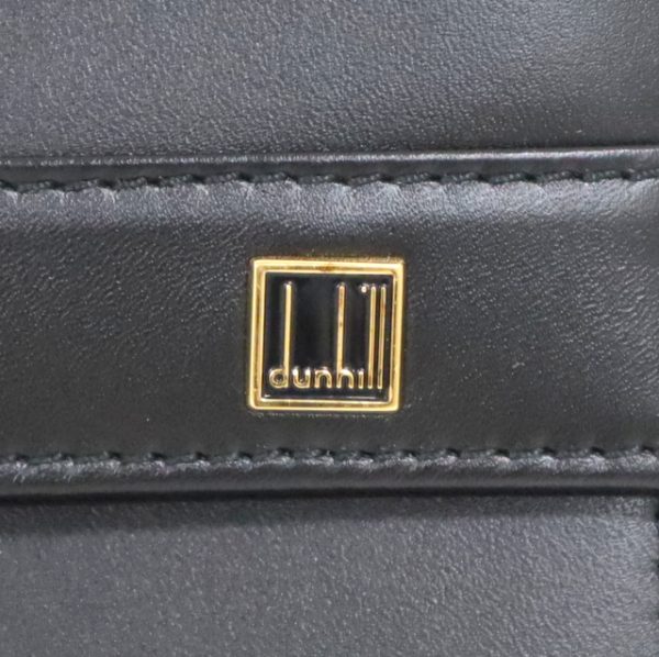 2000136256300004 6 Dunhill Clutch Bag Leather Black Gold