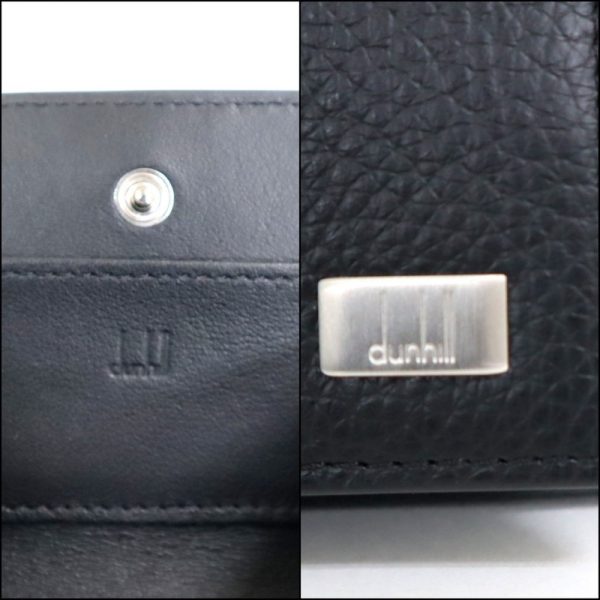 2000137256000002 6 Dunhill Bifold Coin Case Leather Black Silver