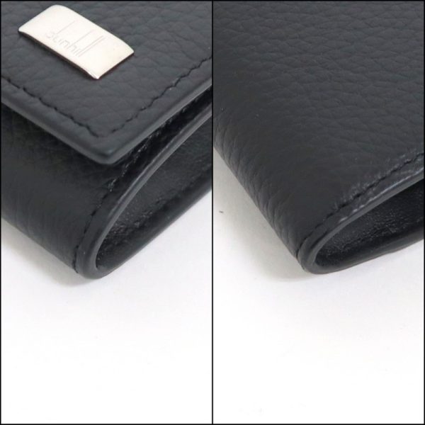 2000137256000002 7 Dunhill Bifold Coin Case Leather Black Silver