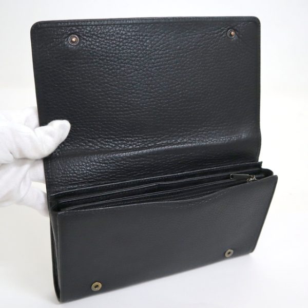 2000138257000002 5 Dunhill Bifold Long Wallet Leather Black