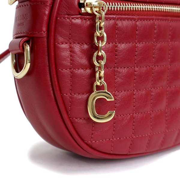 200013875019 10 Celine C Charm Small Camera Bag Calfskin Red