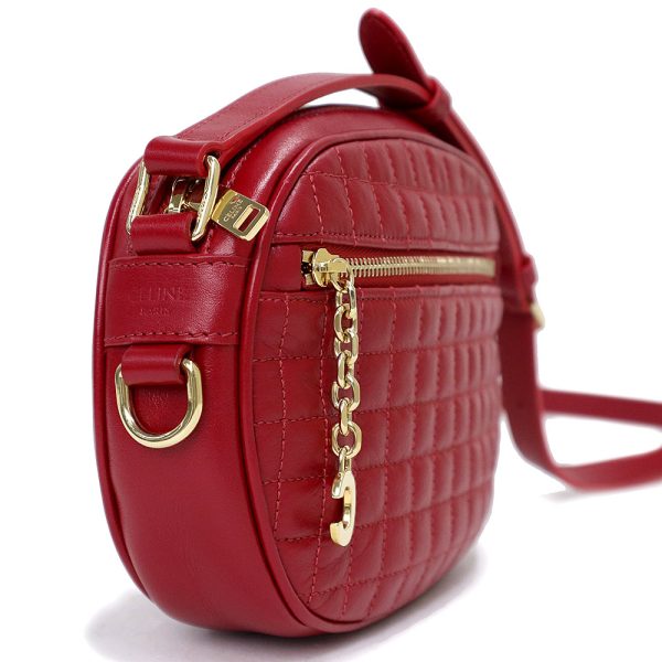 200013875019 3 Celine C Charm Small Camera Bag Calfskin Red