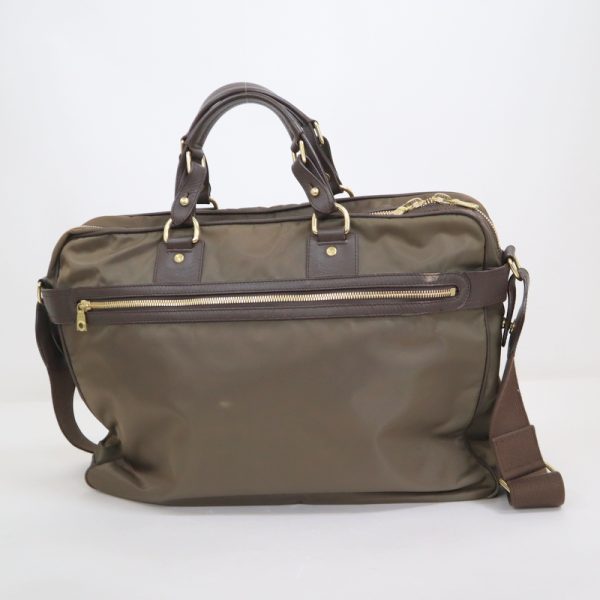 2000147256500004 2 Hunting World Business Bag Nylon Leather Khaki Gold