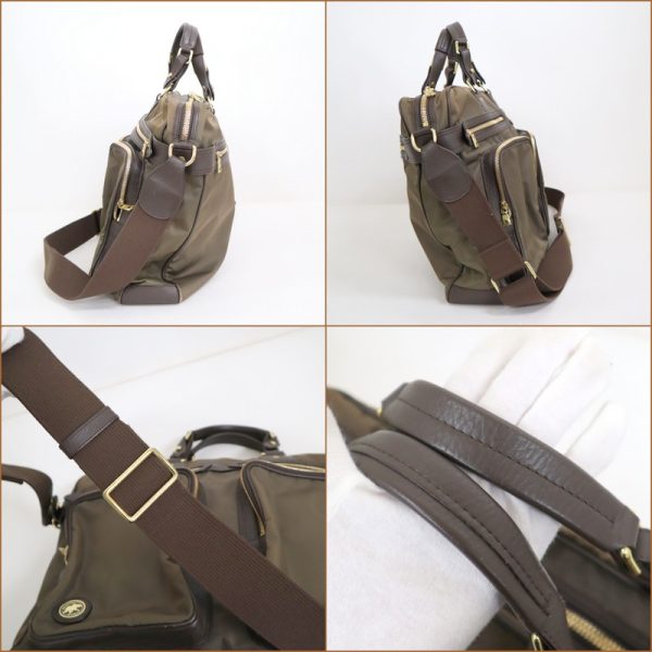 2000147256500004 3 Hunting World Business Bag Nylon Leather Khaki Gold