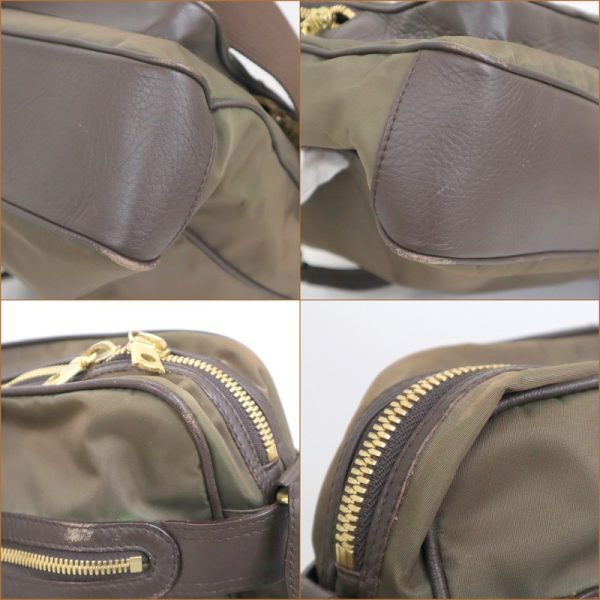 2000147256500004 5 Hunting World Business Bag Nylon Leather Khaki Gold