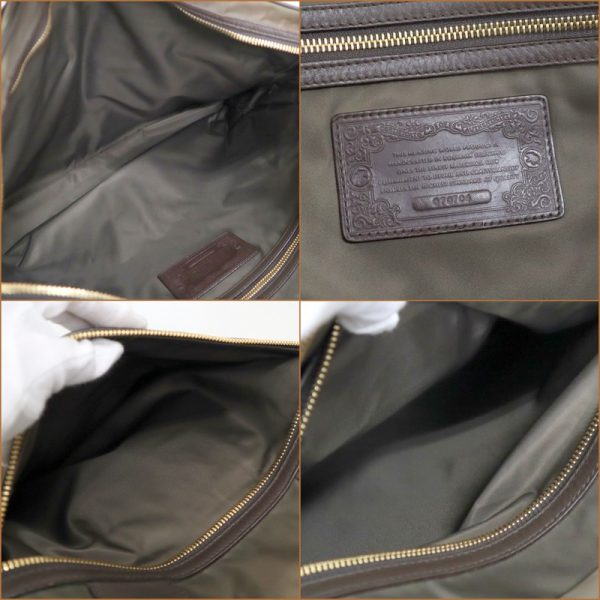 2000147256500004 7 Hunting World Business Bag Nylon Leather Khaki Gold