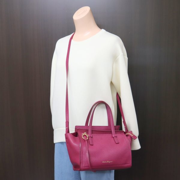 2000196256500019 10 Ferragamo Amy 2Way Bag Pink Purple