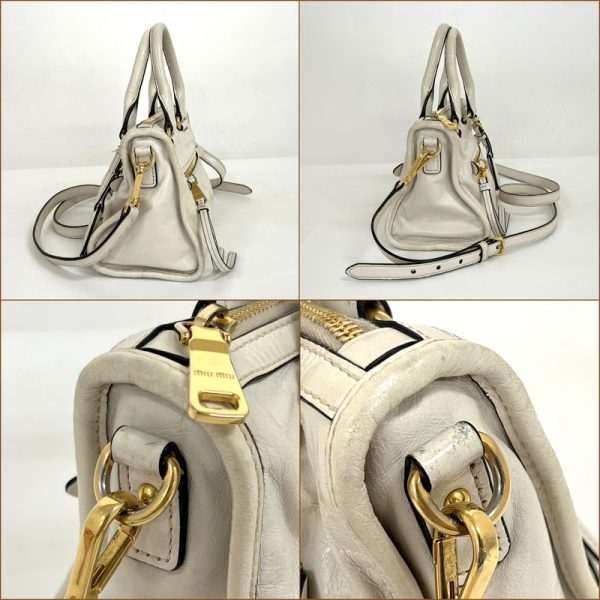 2000255256500011 3 Miu Miu 2WAY bag leather off white x gold hardware RL0104