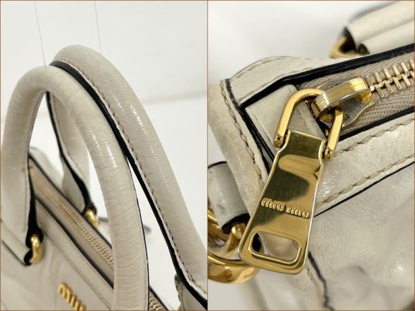 2000255256500011 4 Miu Miu 2WAY bag leather off white x gold hardware RL0104