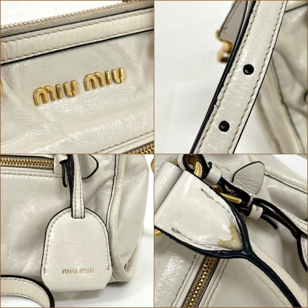 2000255256500011 5 Miu Miu 2WAY bag leather off white x gold hardware RL0104