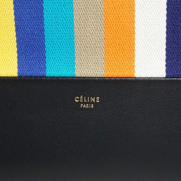 200098822018 7 Celine Striped Canvas Lambskin Clutch Bag Multicolor