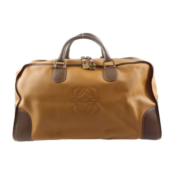 2002063002019 1 Loewe Amazona Anagram Leather Boston Bag Camel Brown