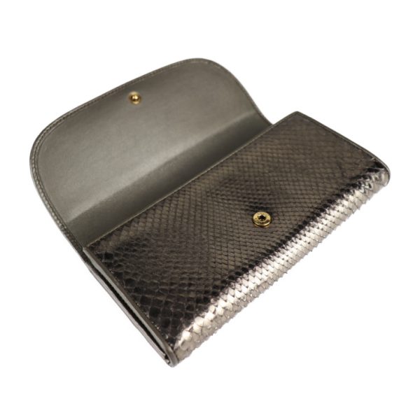 2002093007099 4 Gucci Double G Long Wallet Python Gunmetal