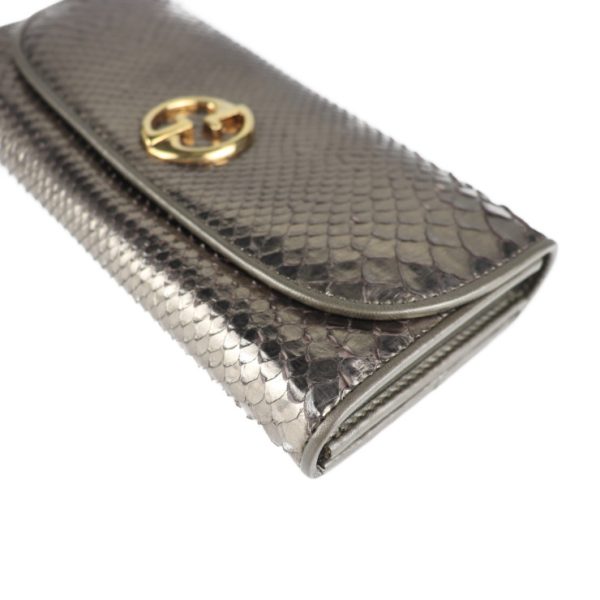 2002093007099 7 Gucci Double G Long Wallet Python Gunmetal