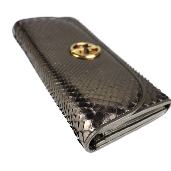 2002093007099 8 Gucci Double G Long Wallet Python Gunmetal