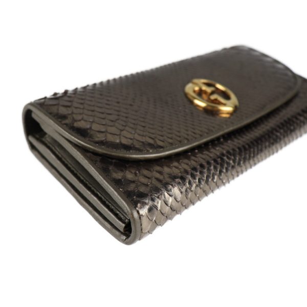 2002093007099 9 Gucci Double G Long Wallet Python Gunmetal