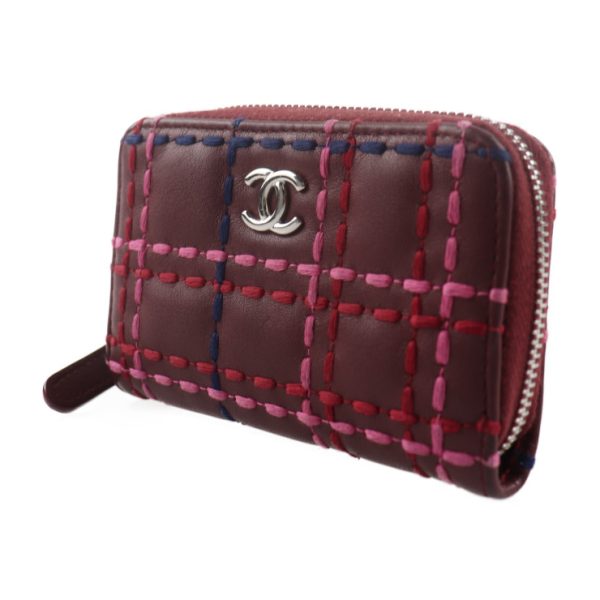 2003063007053 2 Chanel Coco Mark Coin Case Leather Bordeaux